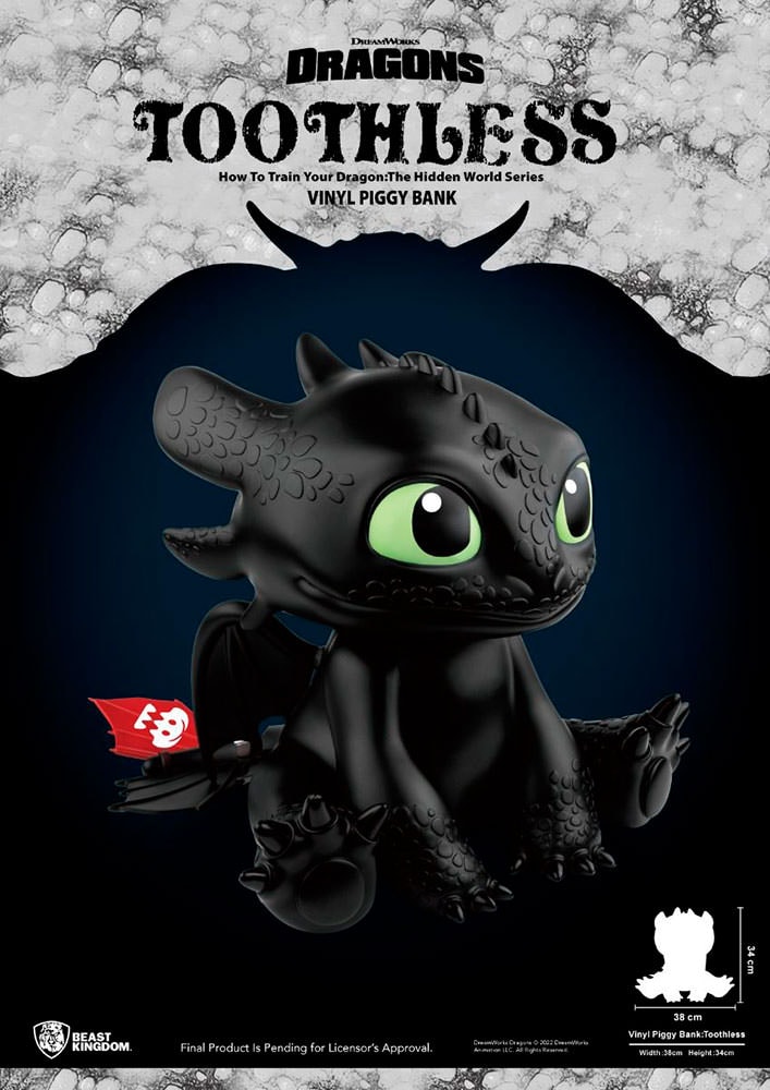 Toothless Vinyl Piggy Bank (Prototype Shown) View 2