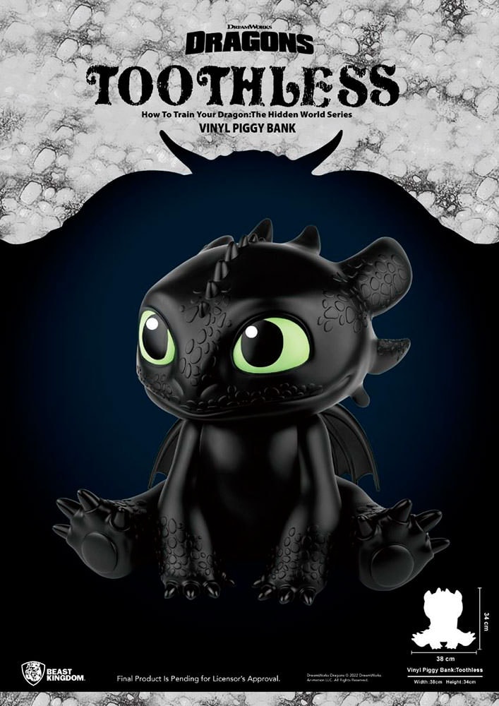 Toothless Vinyl Piggy Bank (Prototype Shown) View 4