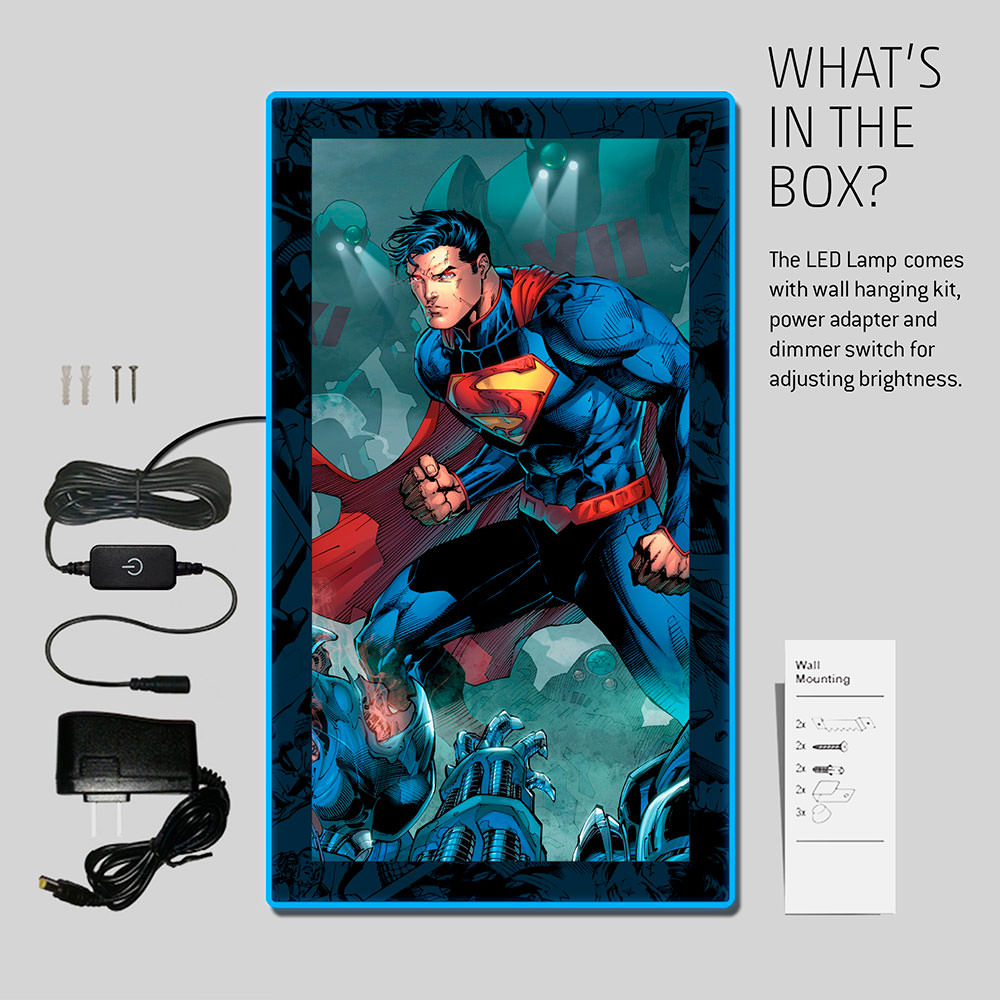 Superman LED Mini-Poster Light View 4