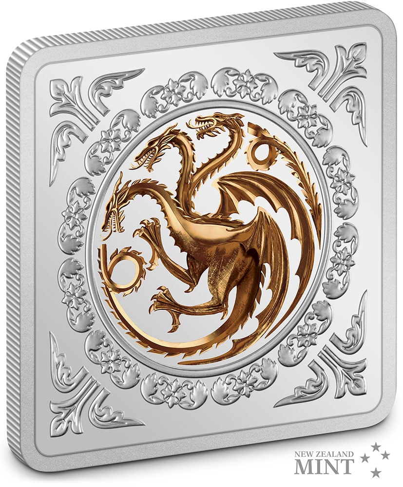 Targaryen Sigil 1oz Silver Medallion (Prototype Shown) View 1