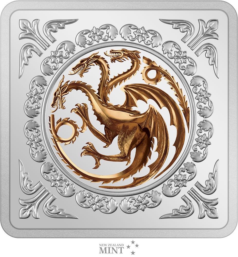 Targaryen Sigil 1oz Silver Medallion (Prototype Shown) View 2