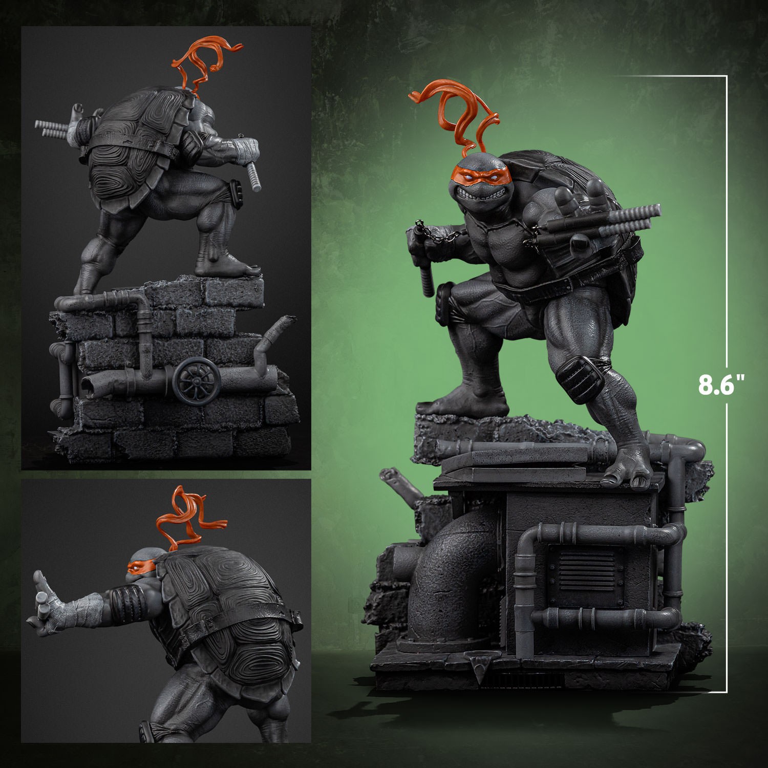 Teenage Mutant Ninja Turtles Michelangelo (Grayscale) 1:10 Scale Statue  Exclusive Edition (Prototype Shown) View 2