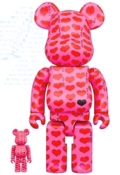 【在庫有】 Heart Pink Be@rbrick 100％ Toys Medicom by Set 400% and キューブリック、ベアブリック