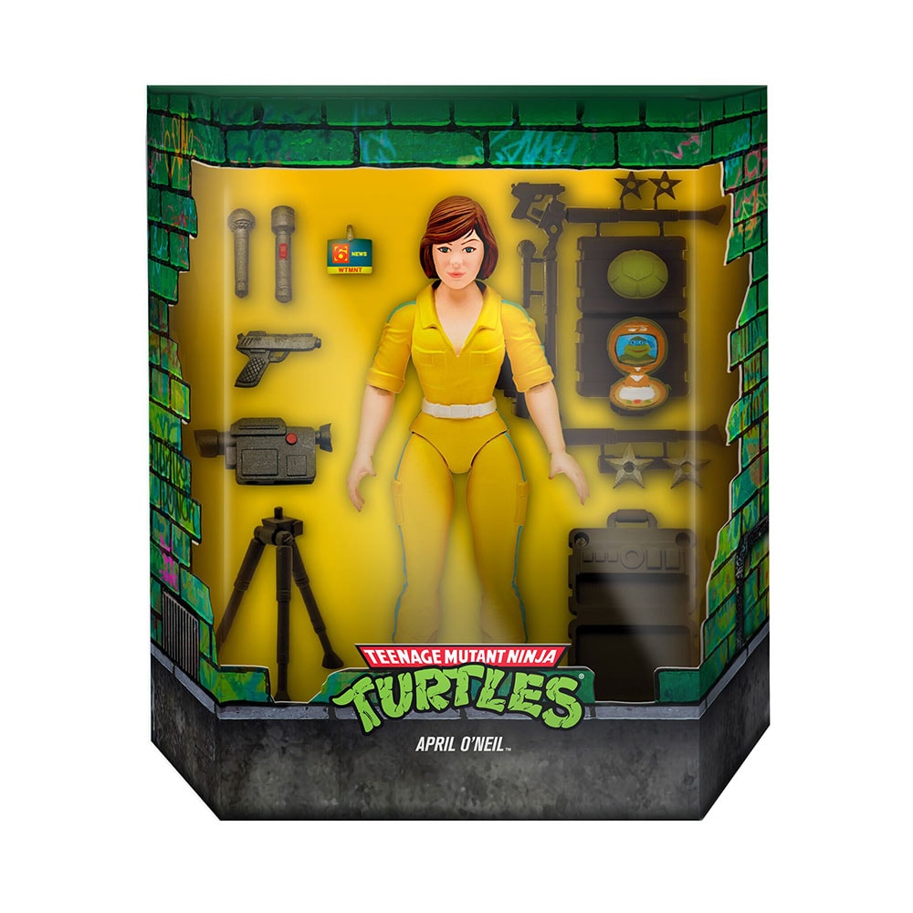 Super7 – Action Figure April O'Neil (fumetto) Da 3,75” – Teenage Mutant Ninja Turtles, Con Videocamera E Stella