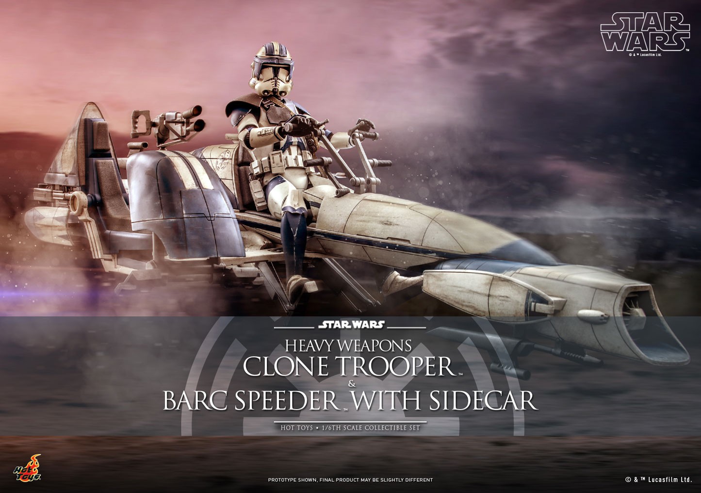 Heavy Weapons Clone Trooper and BARC Speeder with Sidecar- Prototype Shown