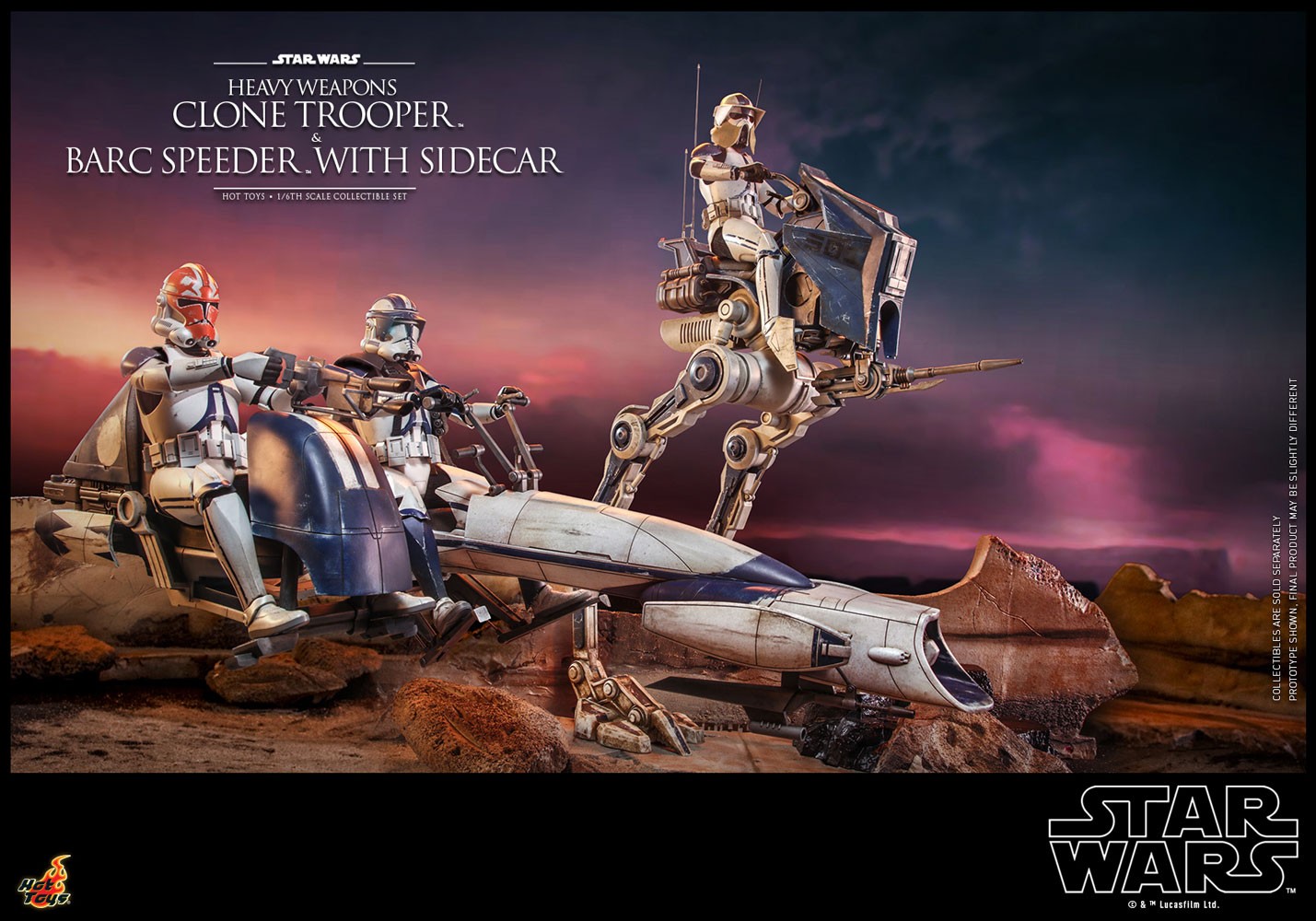 Heavy Weapons Clone Trooper and BARC Speeder with Sidecar