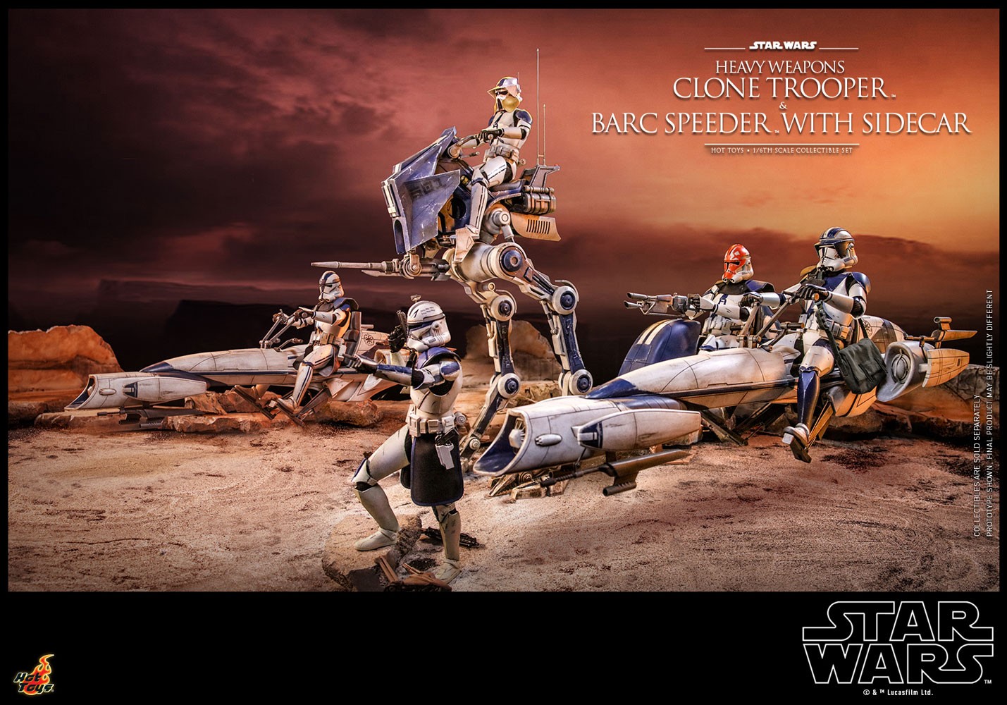 Heavy Weapons Clone Trooper and BARC Speeder with Sidecar