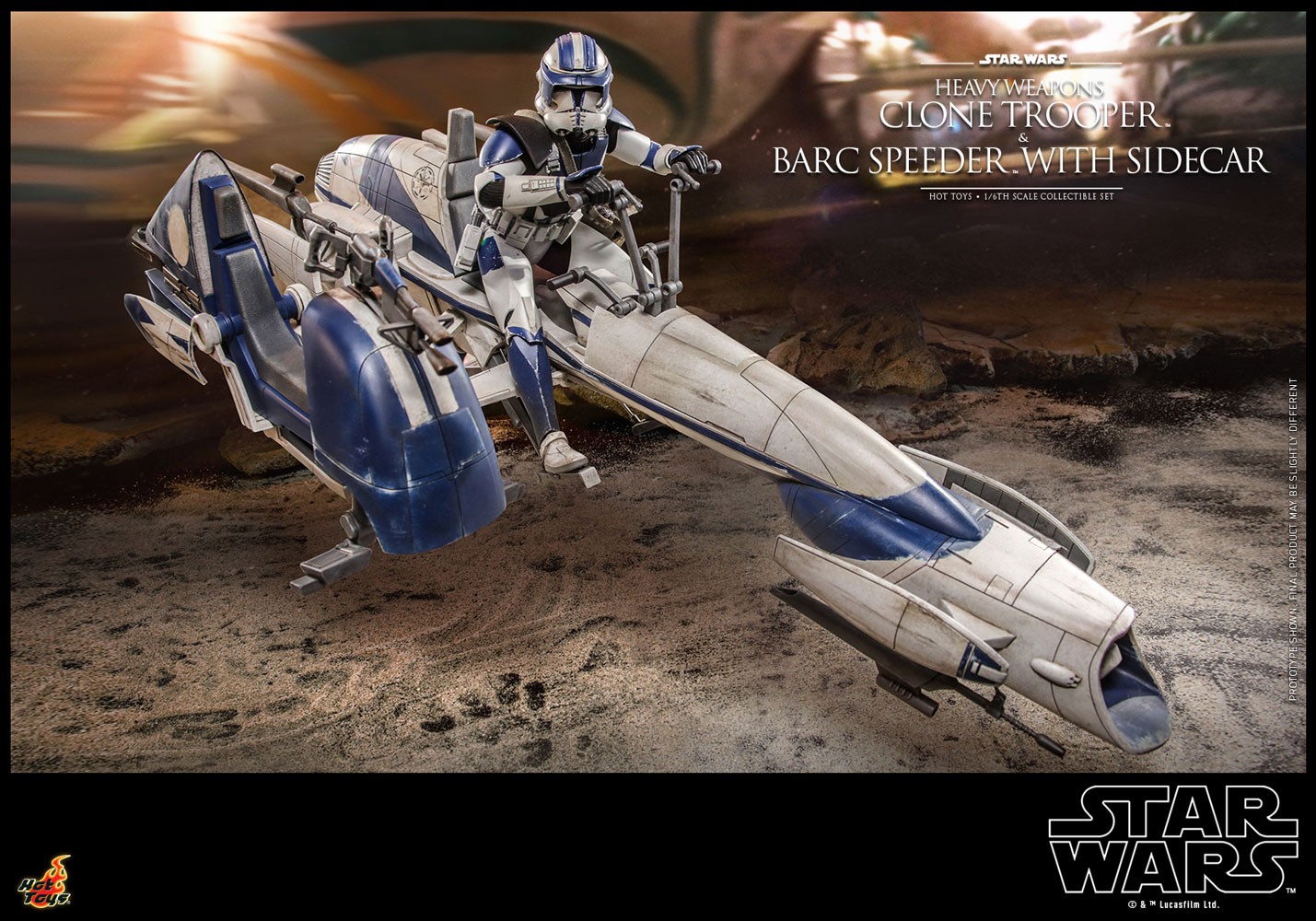 Heavy Weapons Clone Trooper and BARC Speeder with Sidecar- Prototype Shown