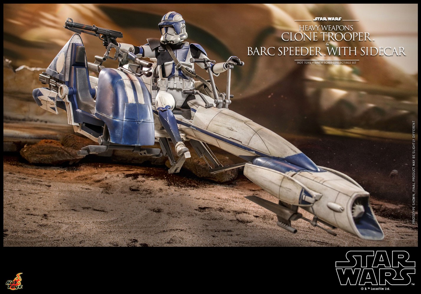 Heavy Weapons Clone Trooper and BARC Speeder with Sidecar