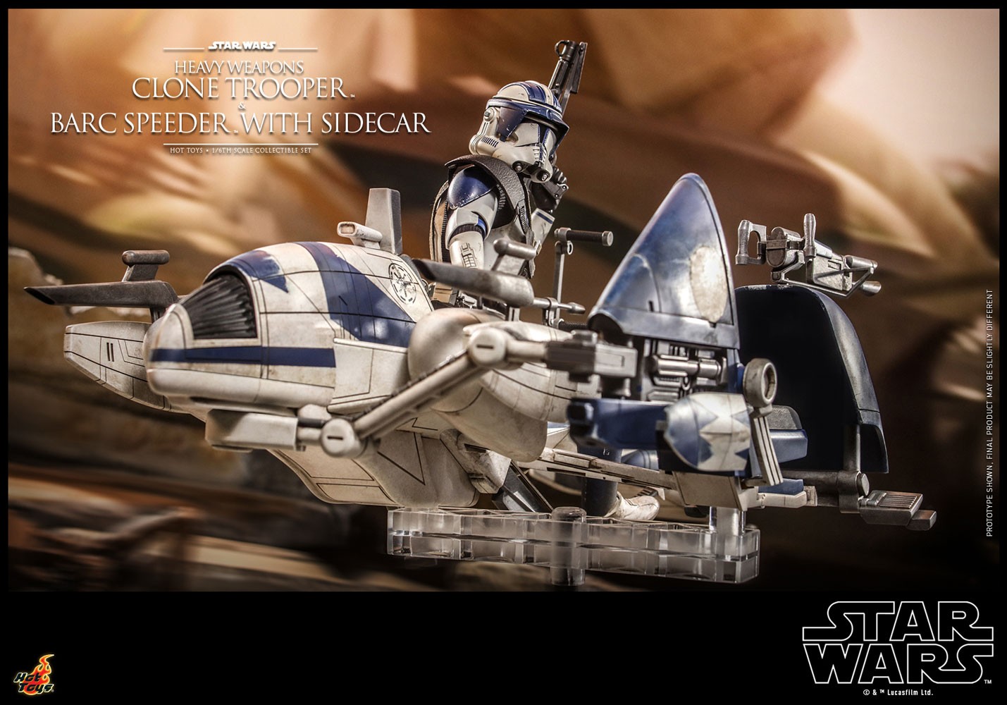 Heavy Weapons Clone Trooper and BARC Speeder with Sidecar