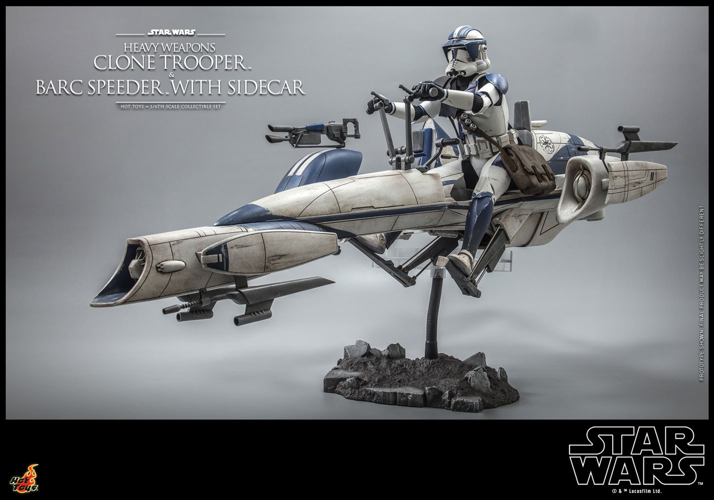 Heavy Weapons Clone Trooper and BARC Speeder with Sidecar- Prototype Shown