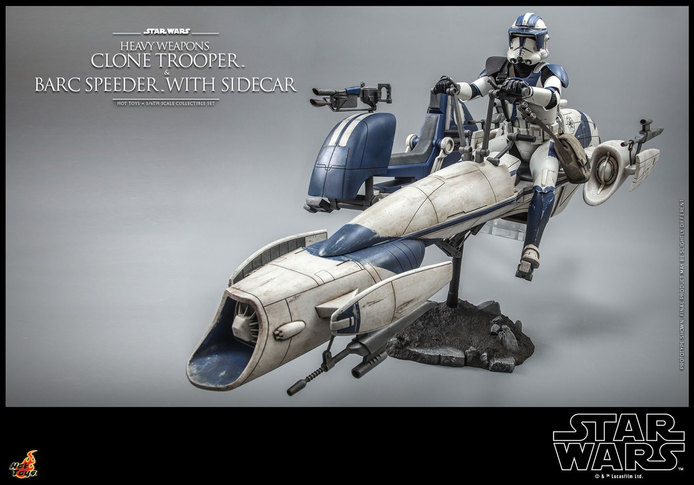 Heavy Weapons Clone Trooper and BARC Speeder with Sidecar- Prototype Shown