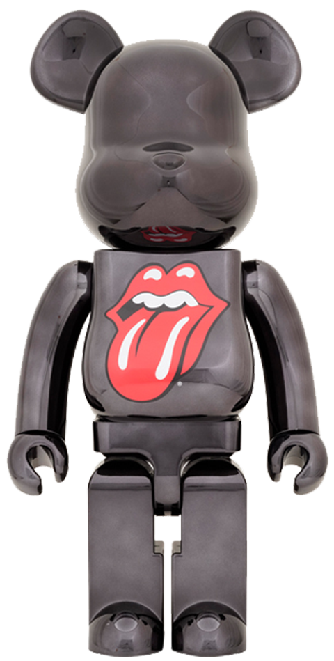 Be@rbrick The Rolling Stones Lips & Tongue (Black Chrome Version