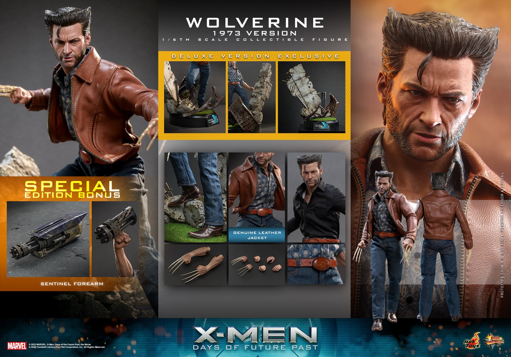 Marvel Wolverine (1973 Version) (Deluxe Version) (Special Edition) Sixth Scale Figure  Exclusive Edition (Prototype Shown) View 19