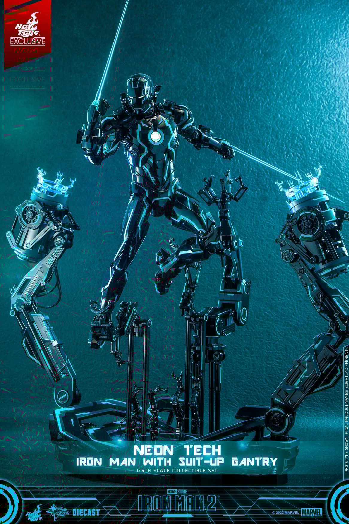 Neon Tech Iron Man with Suit-Up Gantry (Prototype Shown) View 11