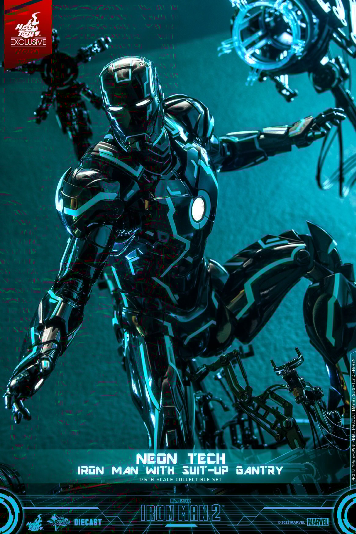Neon Tech Iron Man with Suit-Up Gantry (Prototype Shown) View 15