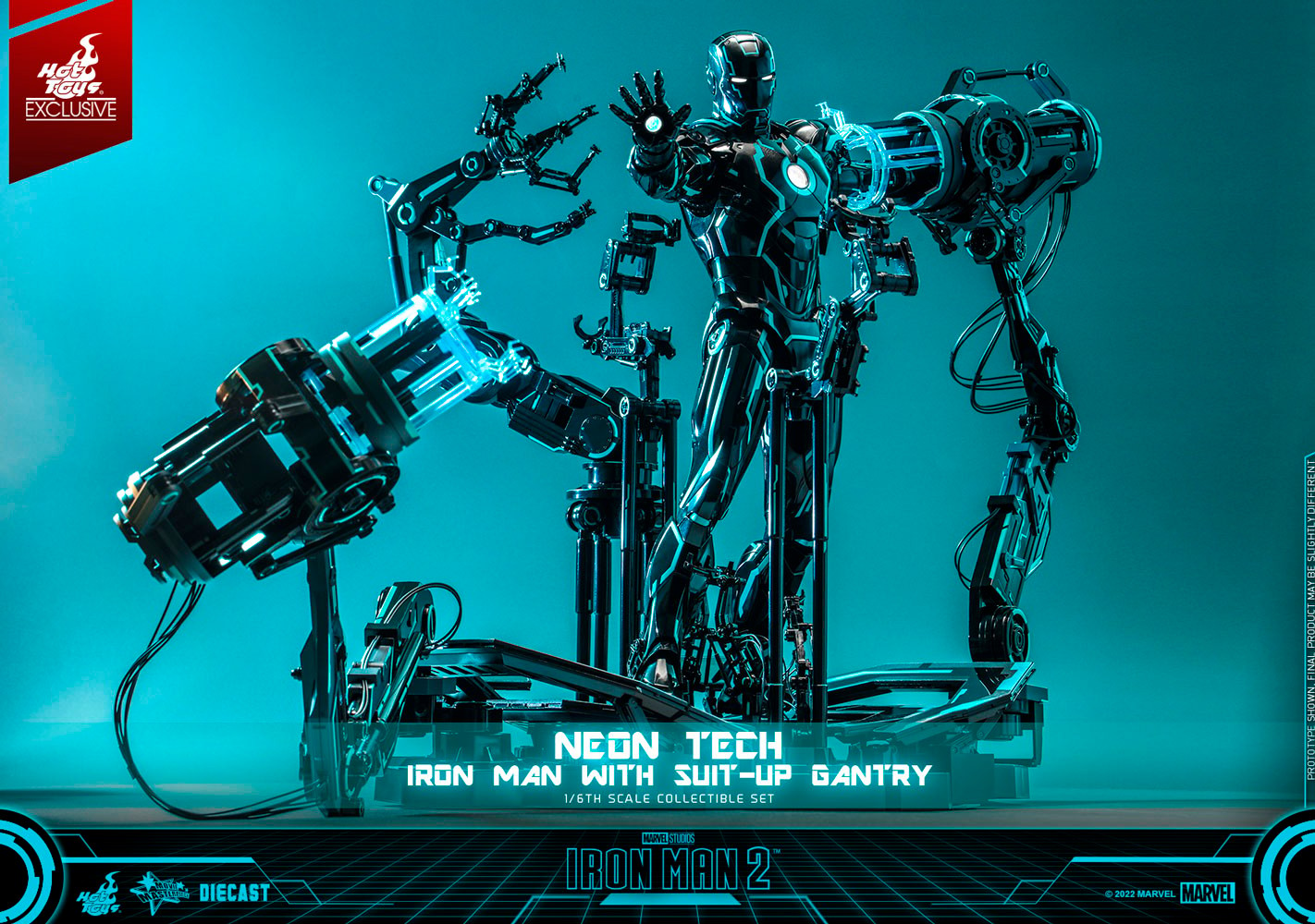 Neon Tech Iron Man with Suit-Up Gantry (Prototype Shown) View 14