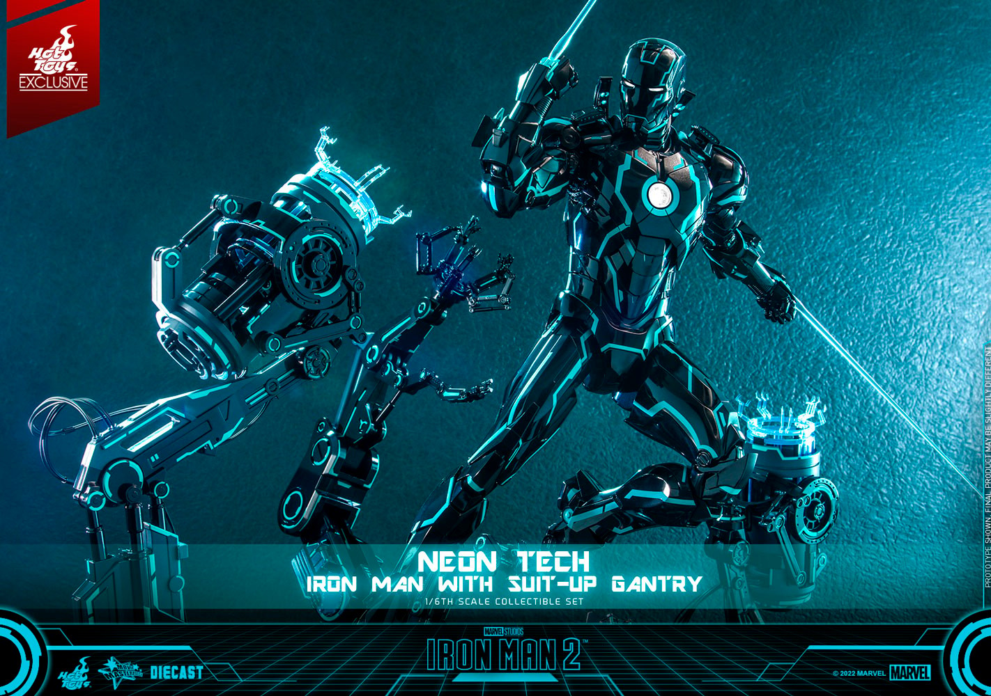 Neon Tech Iron Man with Suit-Up Gantry (Prototype Shown) View 13