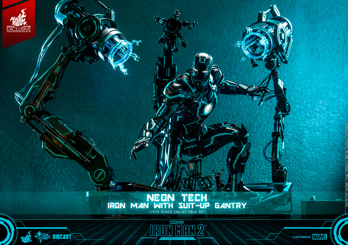 Neon Tech Iron Man with Suit-Up Gantry (Prototype Shown) View 10