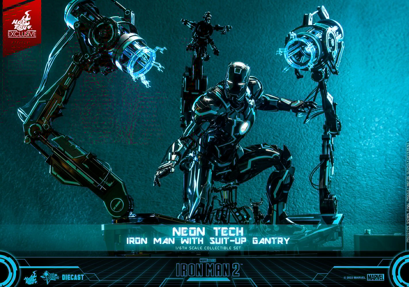 Neon Tech Iron Man with Suit-Up Gantry (Prototype Shown) View 10
