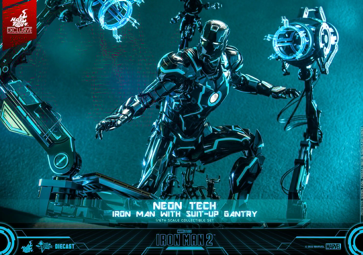 Neon Tech Iron Man with Suit-Up Gantry (Prototype Shown) View 2