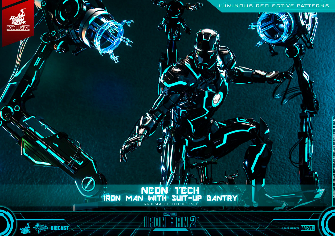 Neon Tech Iron Man with Suit-Up Gantry (Prototype Shown) View 9