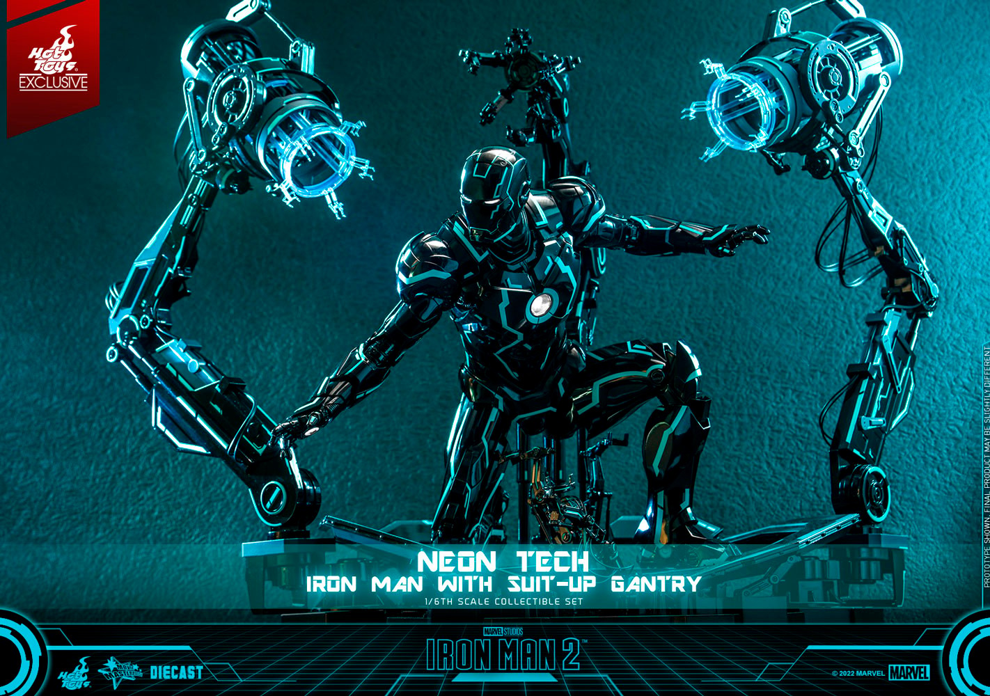 Neon Tech Iron Man with Suit-Up Gantry (Prototype Shown) View 8