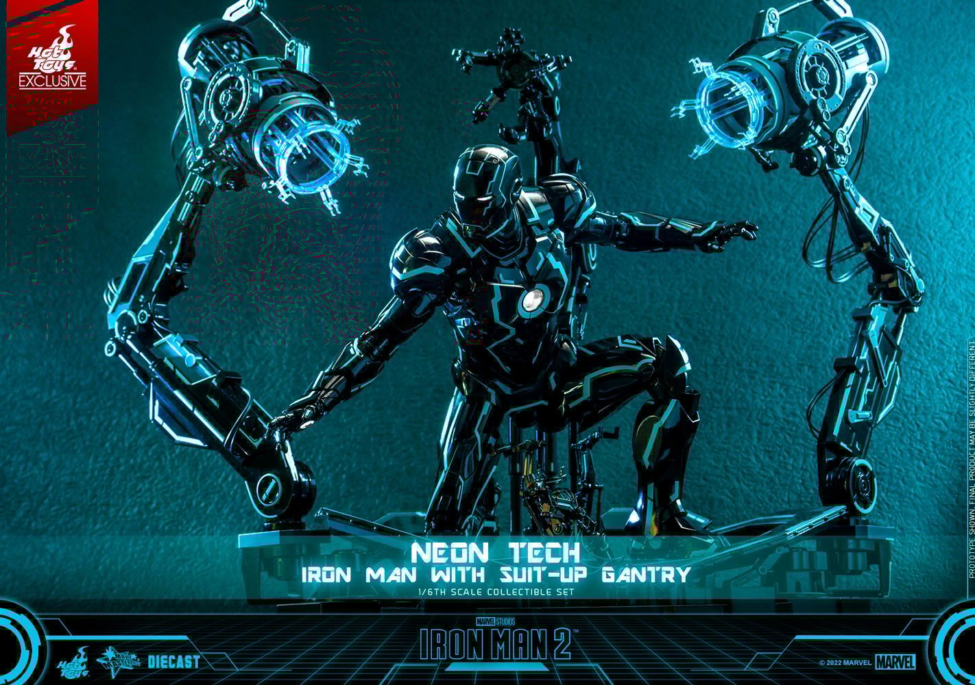 Neon Tech Iron Man with Suit-Up Gantry (Prototype Shown) View 8