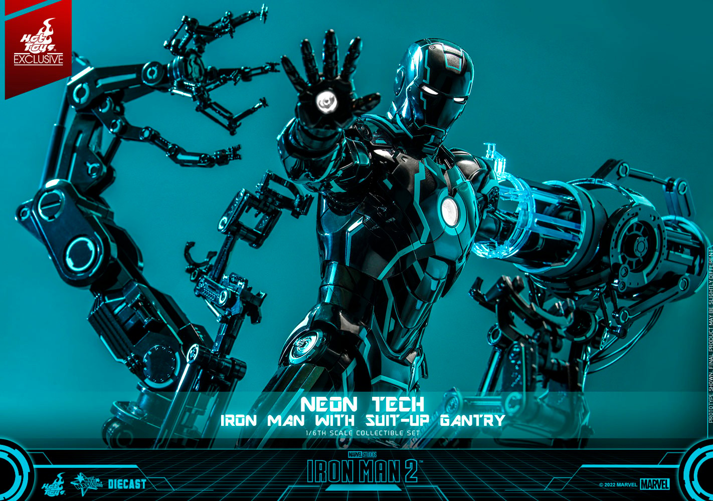 Neon Tech Iron Man with Suit-Up Gantry (Prototype Shown) View 6