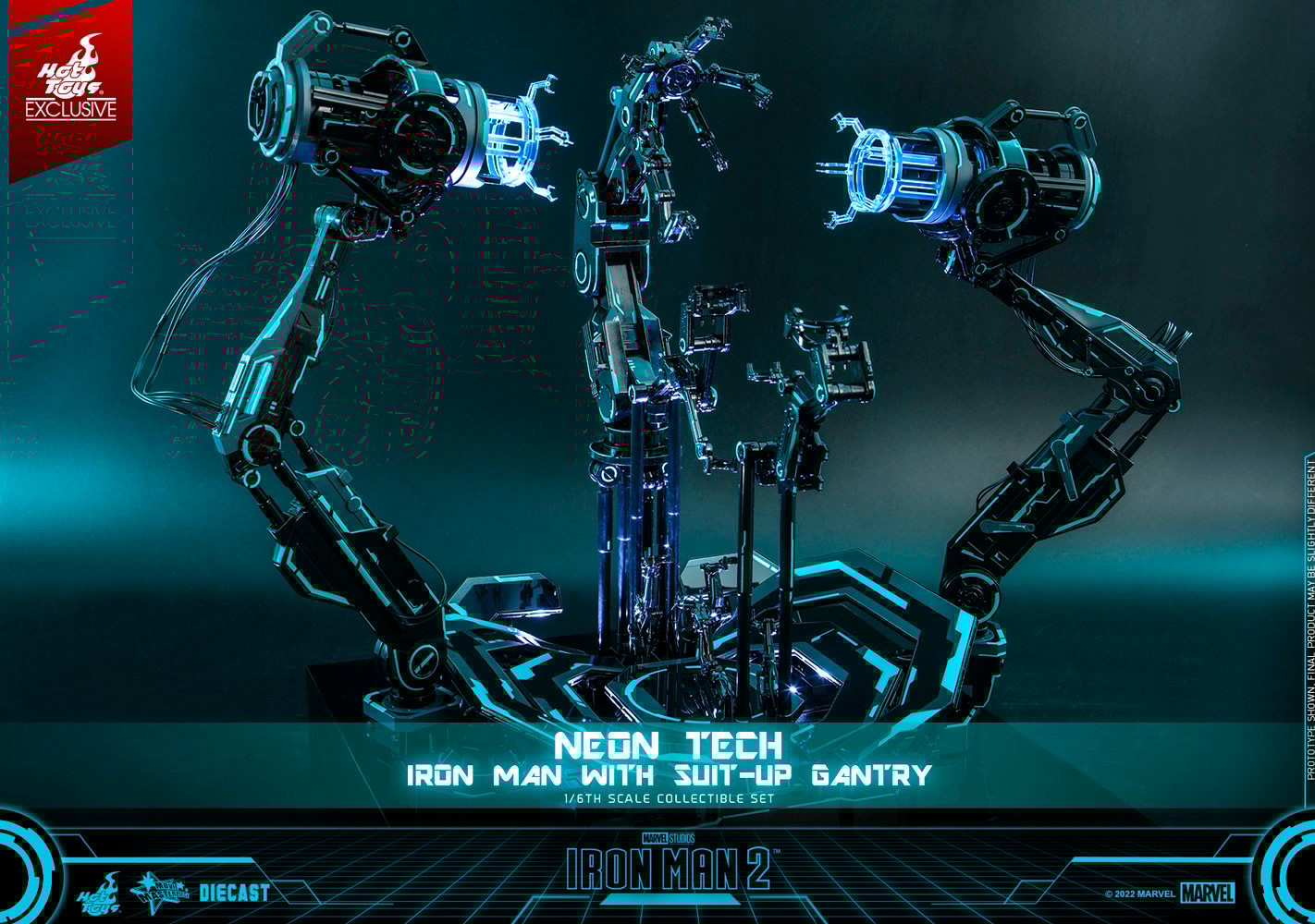 Neon Tech Iron Man with Suit-Up Gantry (Prototype Shown) View 4