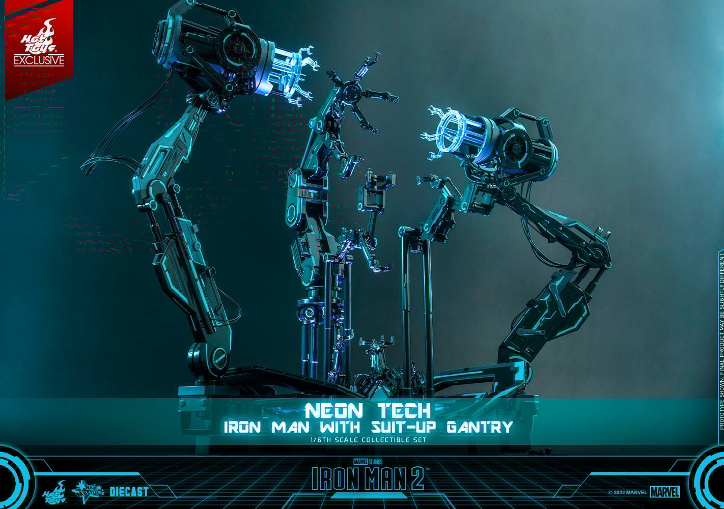 Neon Tech Iron Man with Suit-Up Gantry (Prototype Shown) View 3