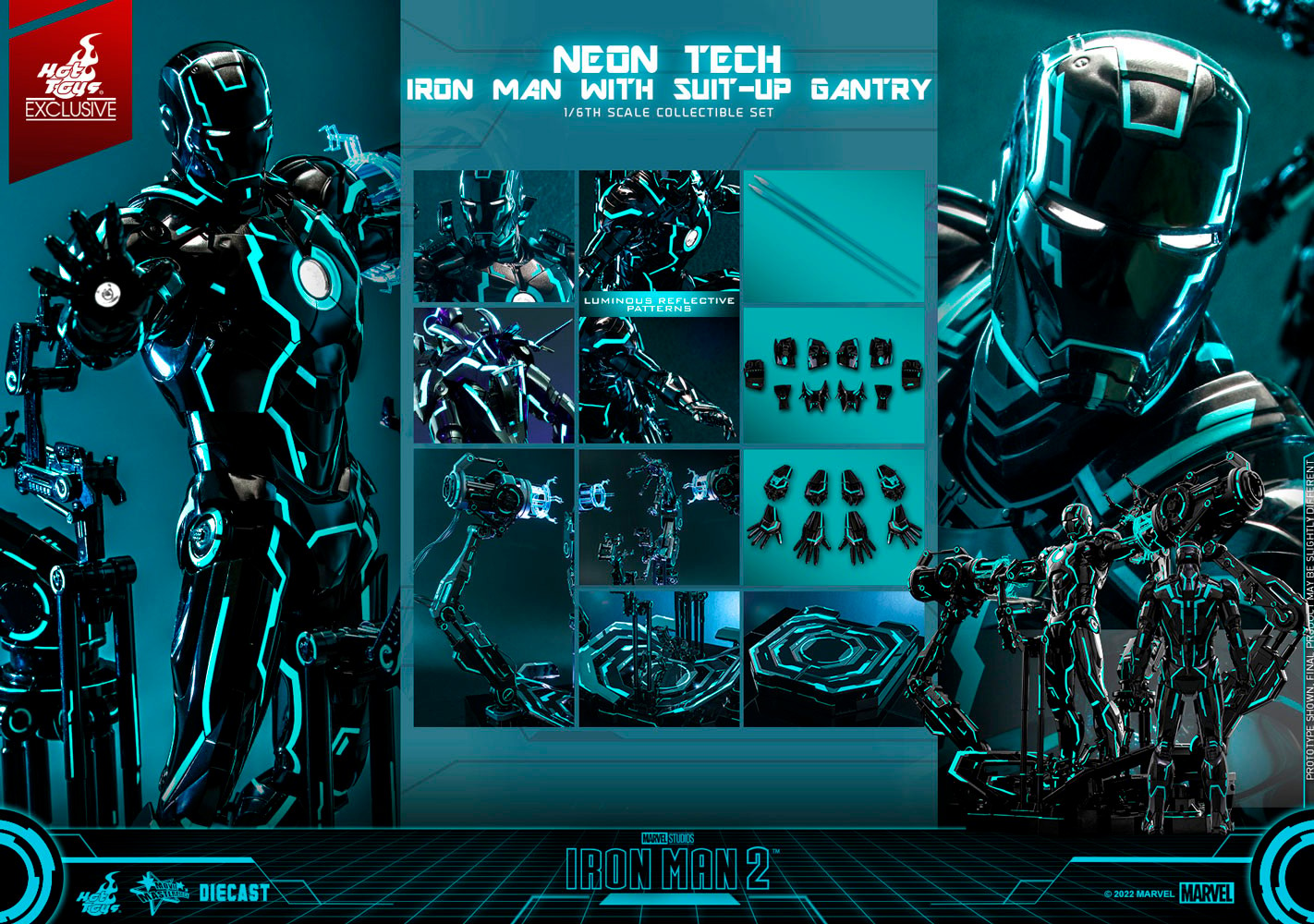 Neon Tech Iron Man with Suit-Up Gantry (Prototype Shown) View 19
