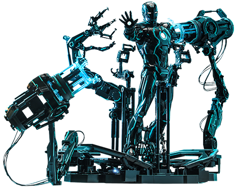 Neon Tech Iron Man with Suit-Up Gantry (Prototype Shown) View 20