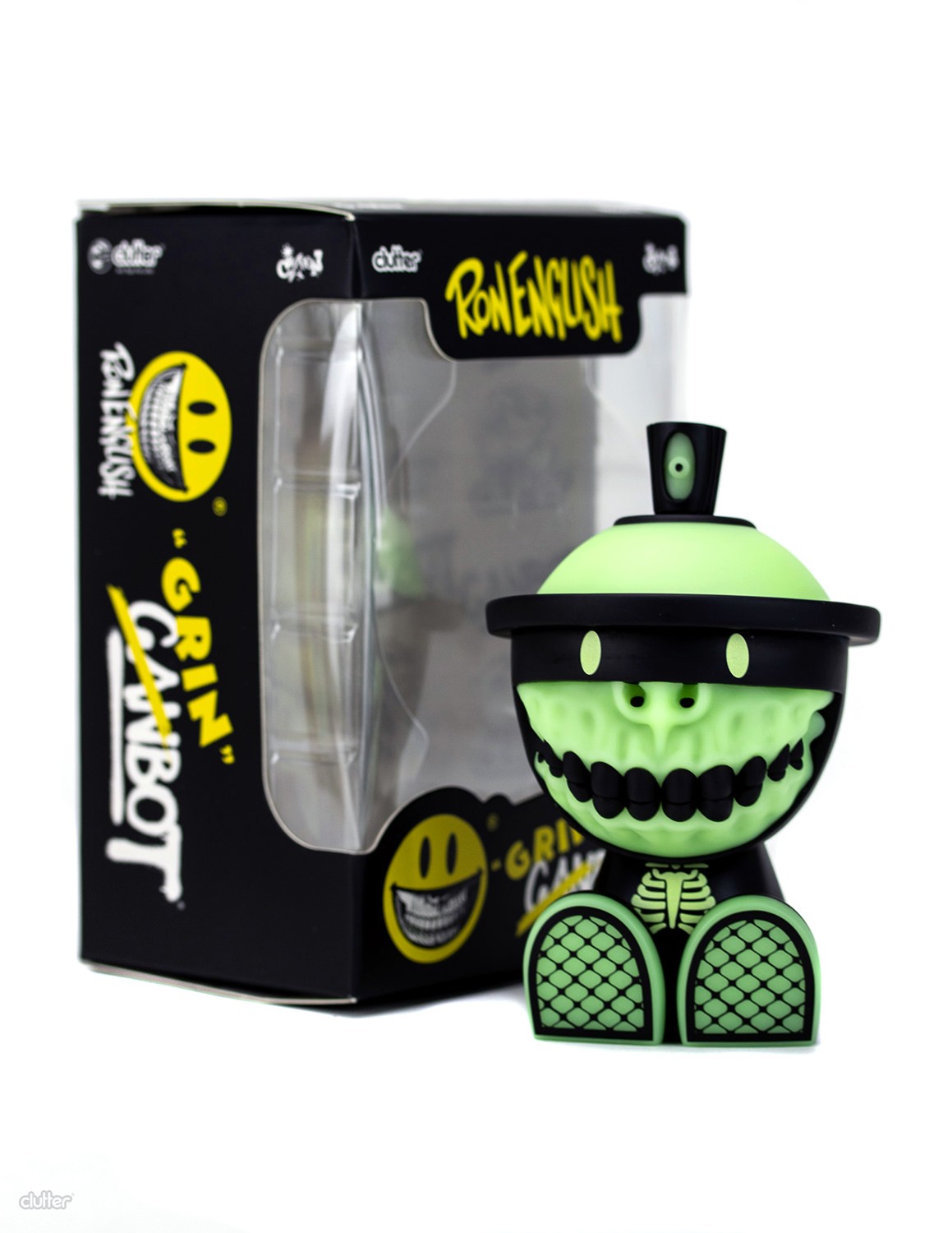 Clutter Studios Grinbot GID Collectible Figure  (Prototype Shown) View 17