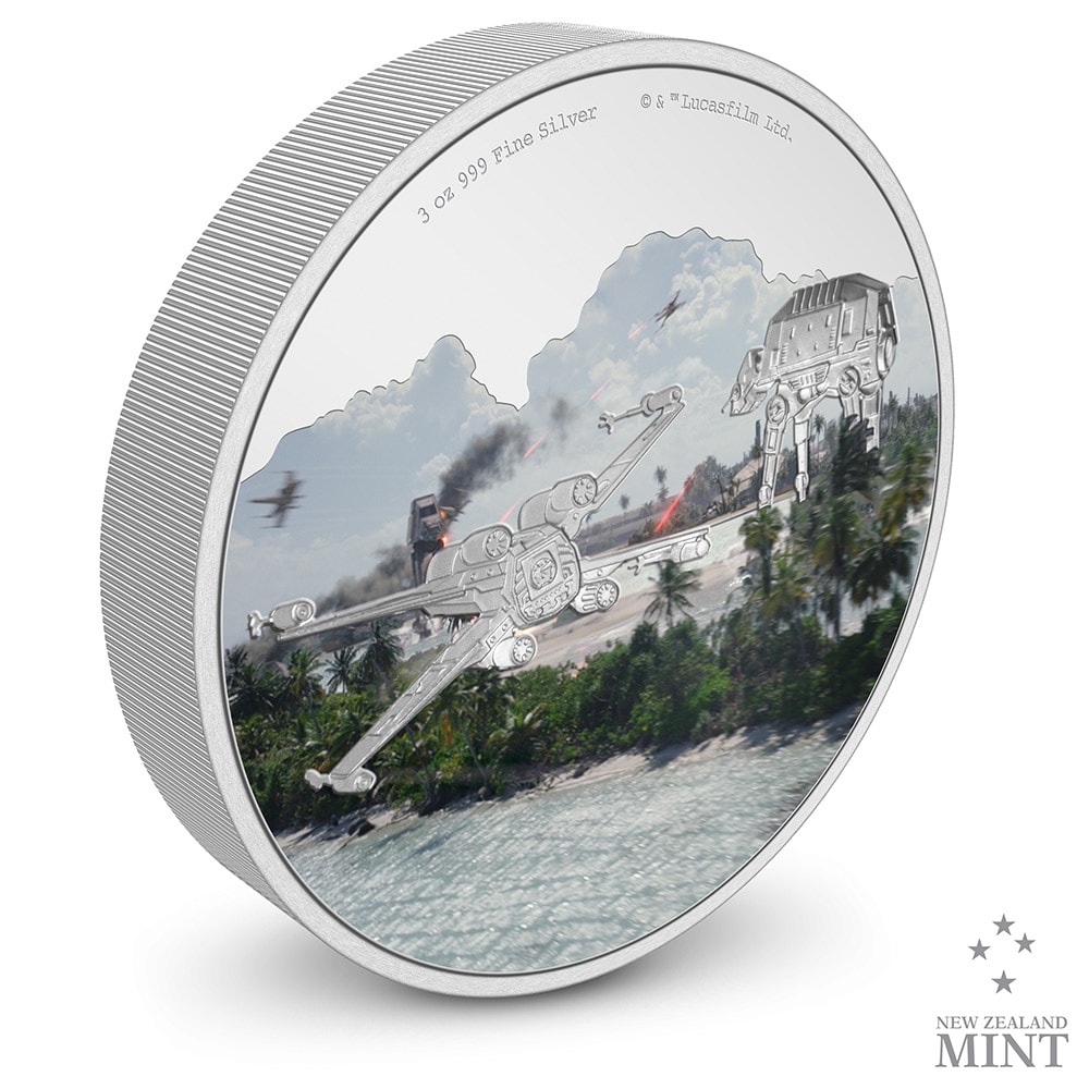 Battle Scenes Scarif 3oz Silver Coin (Prototype Shown) View 3