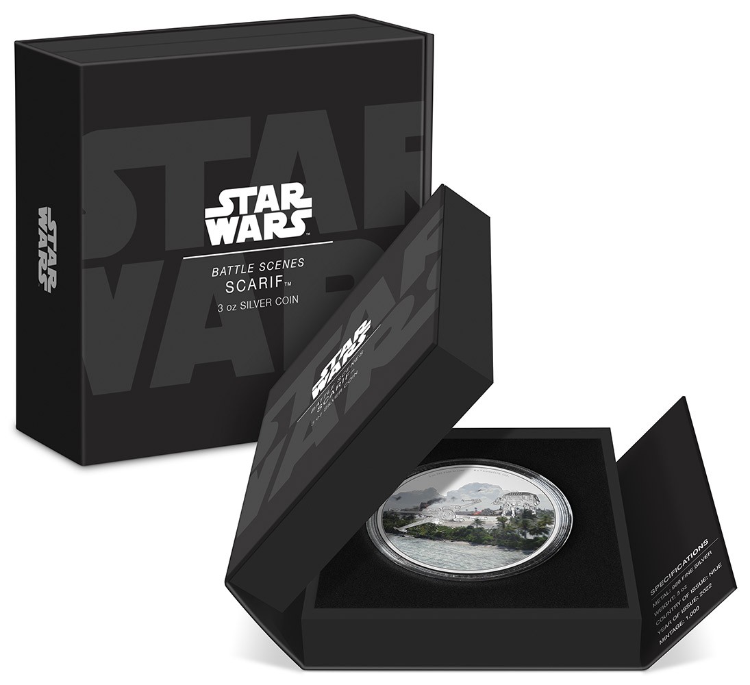 Battle Scenes Scarif 3oz Silver Coin (Prototype Shown) View 5