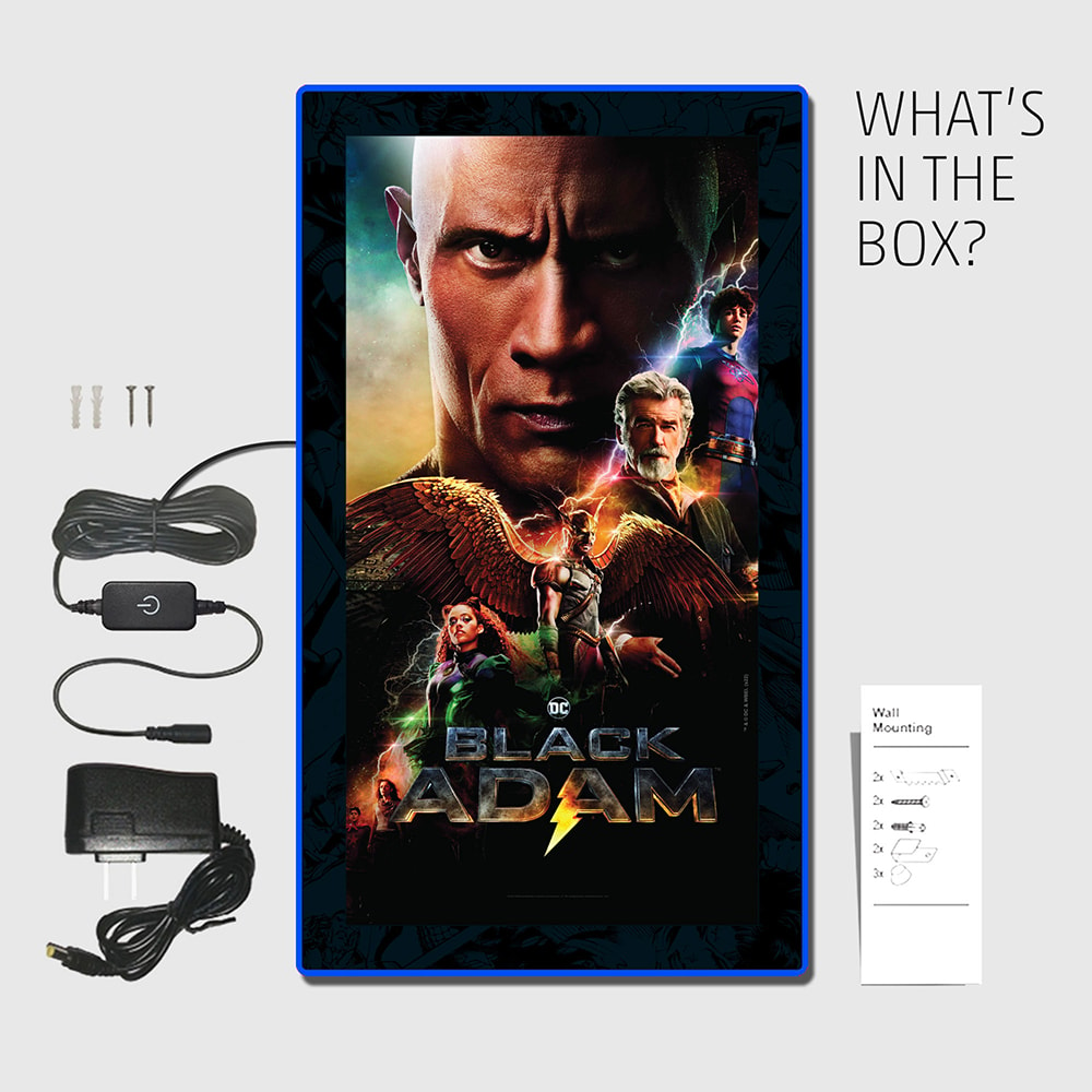 Black Adam (2022) - LED Movie Mini-Poster- Prototype Shown