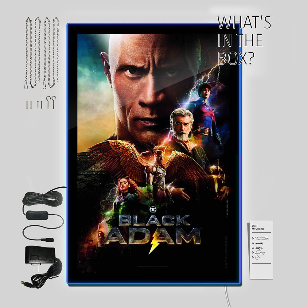 Black Adam (2022) - LED Movie Poster (Large)- Prototype Shown