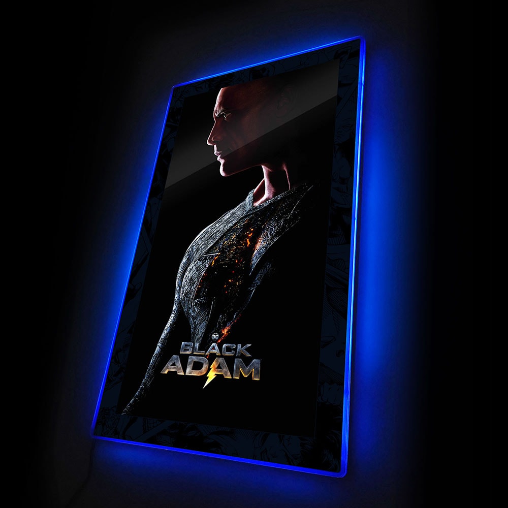 Black Adam (2022) - LED Dwayne Johnson Portrait Mini-Poster #2- Prototype Shown