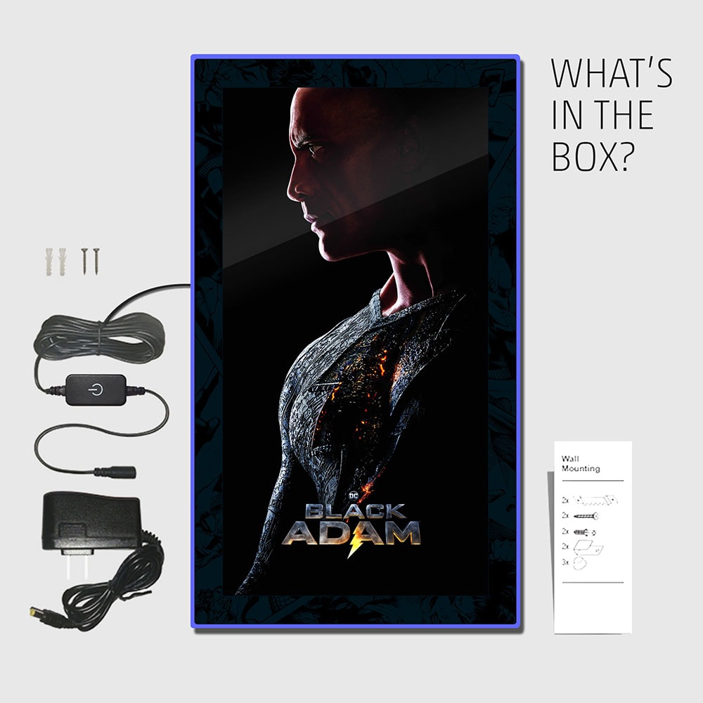 Black Adam (2022) - LED Dwayne Johnson Portrait Mini-Poster #2- Prototype Shown