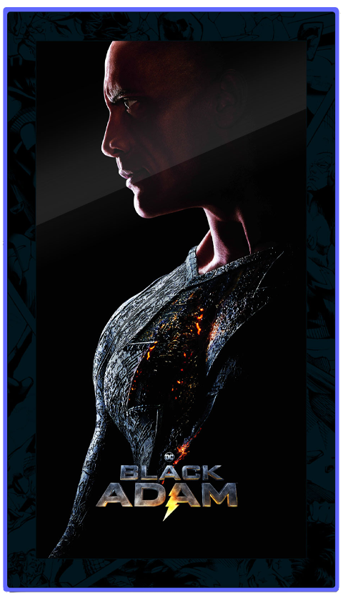 Black Adam (2022) - LED Dwayne Johnson Portrait Mini-Poster #2- Prototype Shown