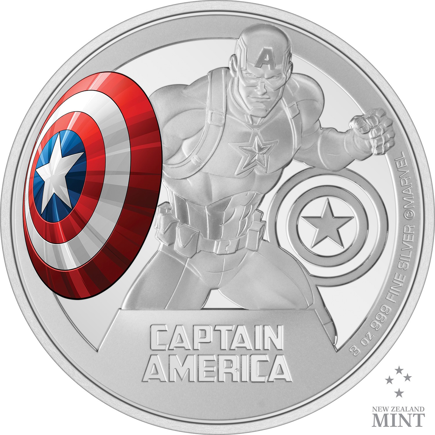 Captain America 3oz Silver Coin- Prototype Shown
