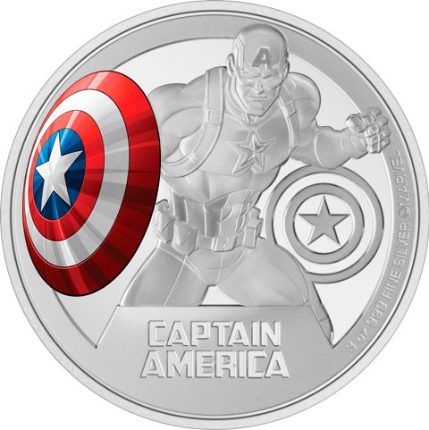 Captain America 3oz Silver Coin