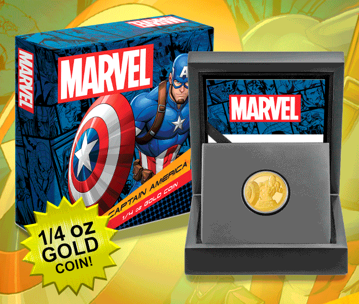 Captain America 1/4oz Gold Coin- Prototype Shown