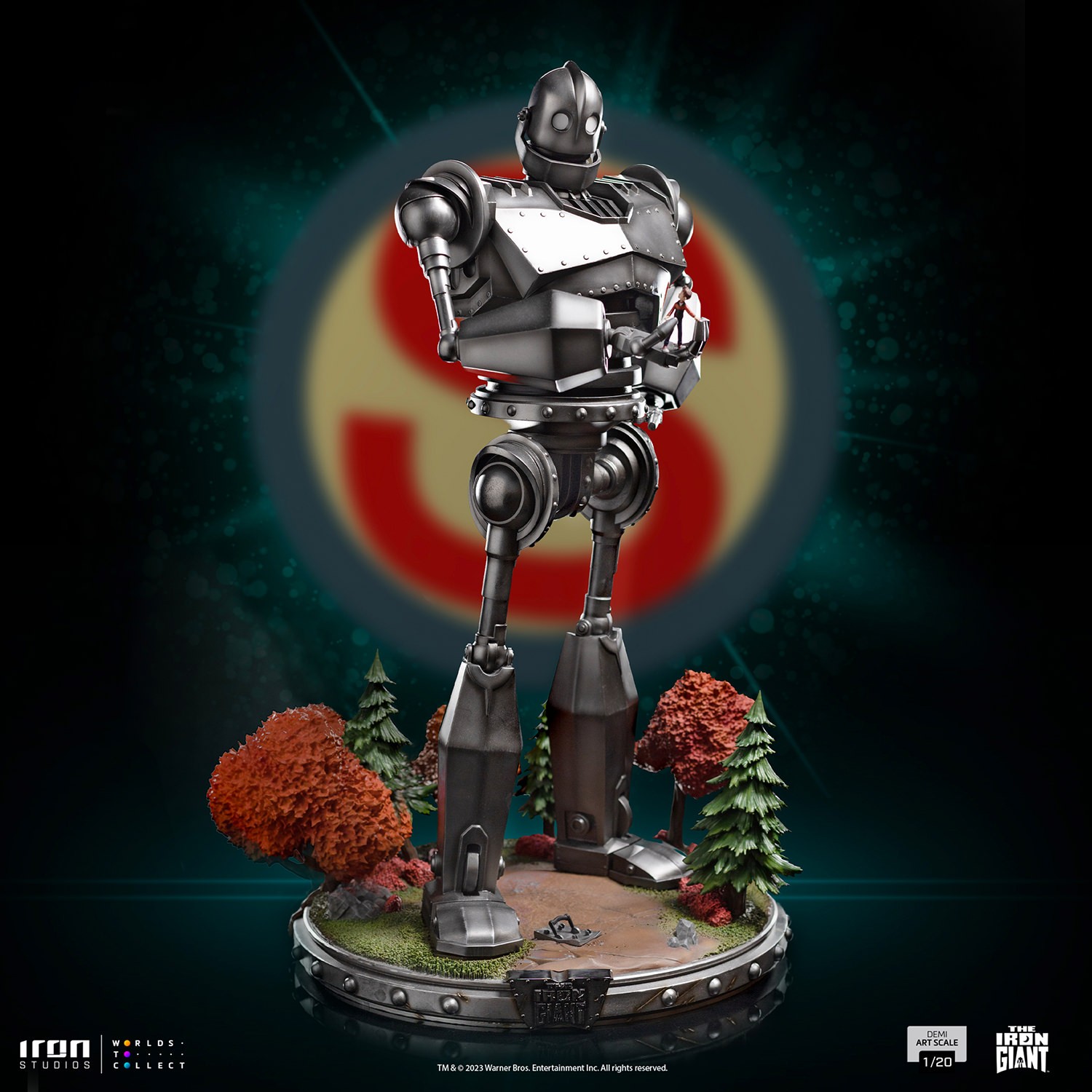 Iron giant metal figure top
