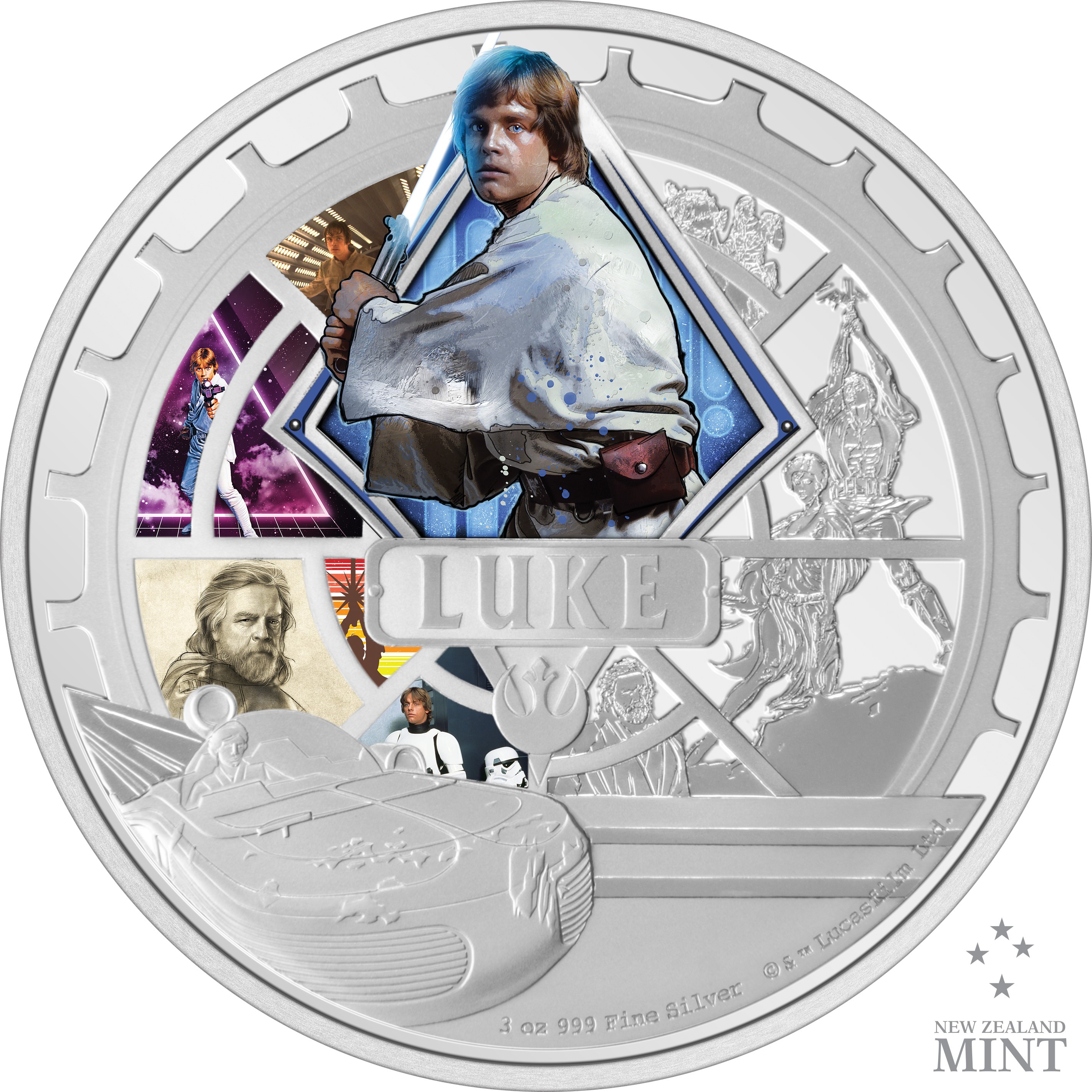 Luke Skywalker™ 3oz Silver Coin (Prototype Shown) View 3