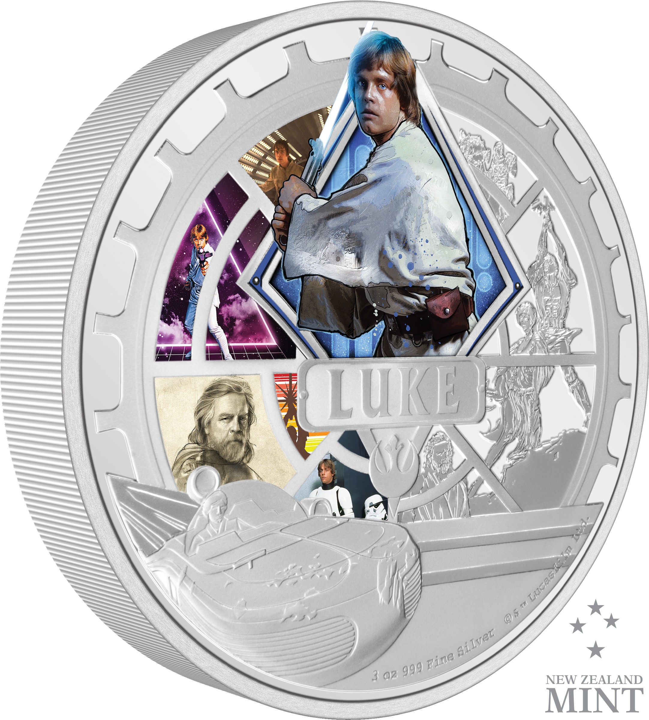 Luke Skywalker™ 3oz Silver Coin (Prototype Shown) View 4