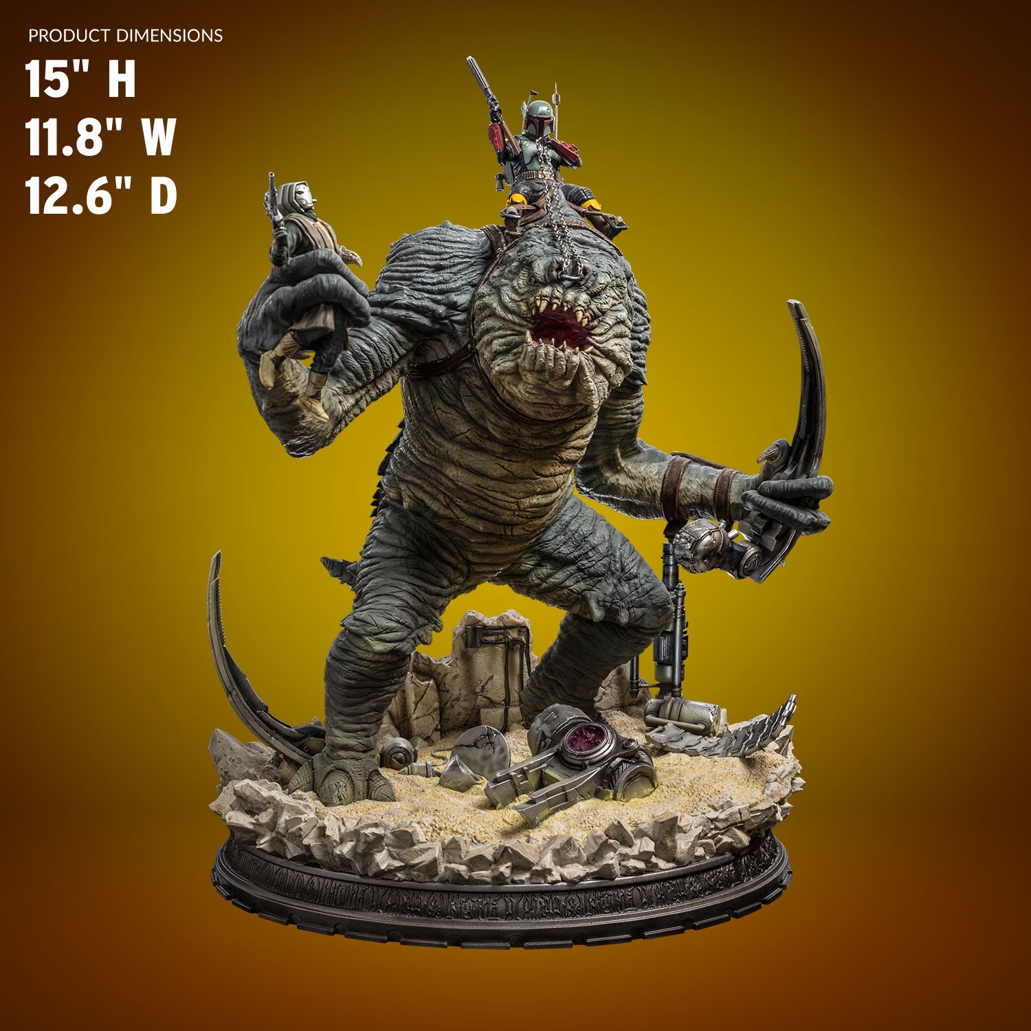 Star Wars Boba Fett & Rancor Statues  (Prototype Shown) View 2