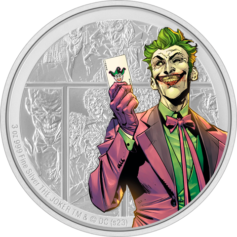 The Joker 3oz Silver Coin (Prototype Shown) View 9