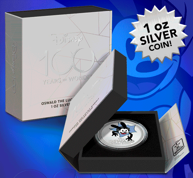 Oswald the Lucky Rabbit 1oz Silver Coin- Prototype Shown